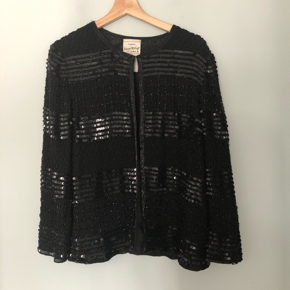 Vintage Joseph Ribkoff Beaded/Sequin Silk Jacket